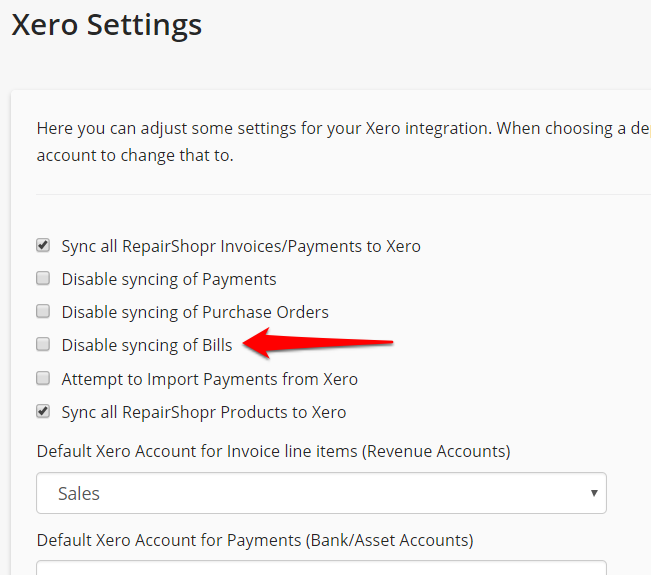 Xero Bills created from RepairShopr purchase orders