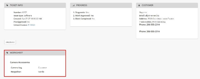 Worksheets now appear in the Customer Portal