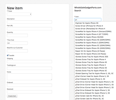 Wholesale Gadget Parts Widget