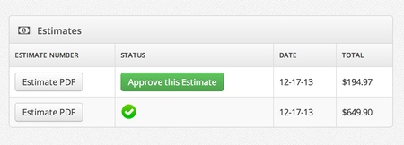 New Feature – Estimates on customer portal with approval!