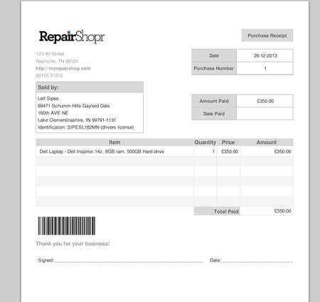 Purchase Receipt Pdf 2