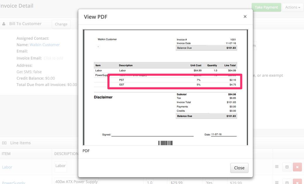 Canada Dual Tax Support (multiple tax rates)